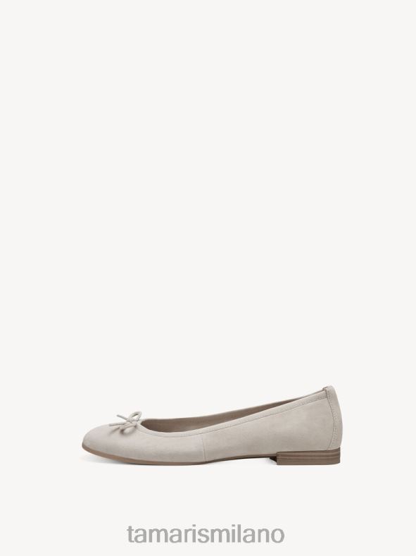 ballerina in pelle - camoscio beige/tortora Tamaris 8R4D6899 donne scarpe