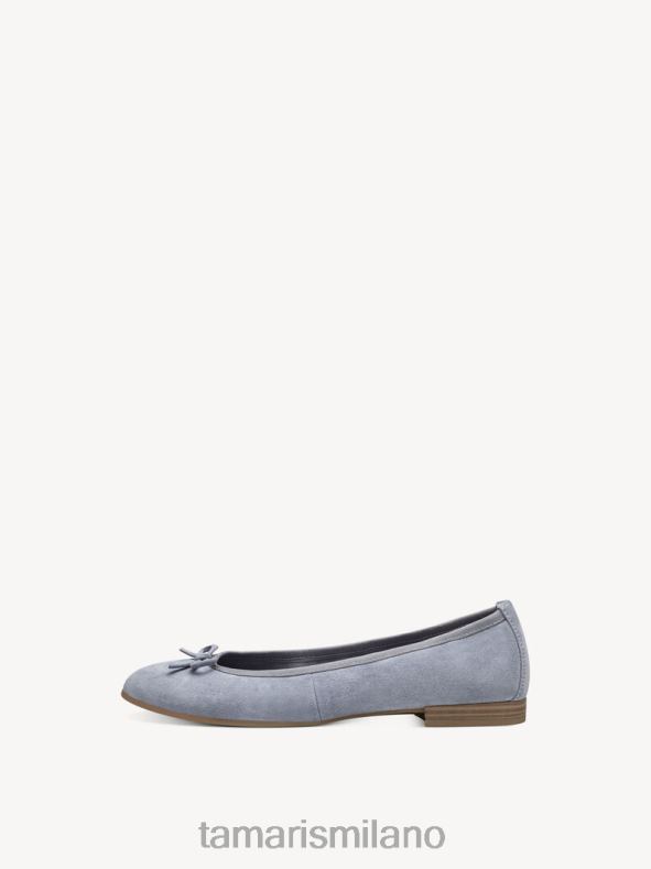 ballerina in pelle - camoscio blu/azzurro Tamaris 8R4D6898 donne scarpe