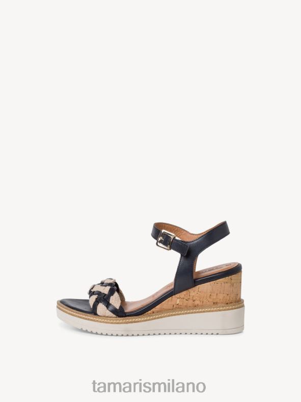 sandalo con tacco in pelle - blu/navy Tamaris 8R4D6697 donne scarpe