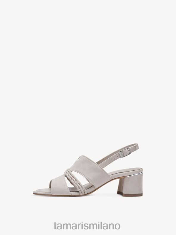 sandalo con tacco in pelle - camoscio beige/tortora Tamaris 8R4D61604 donne scarpe