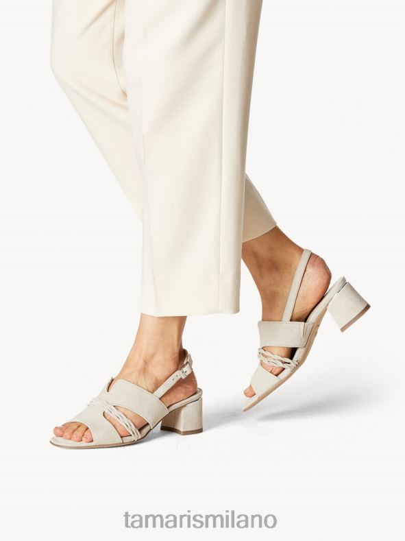 sandalo con tacco in pelle - camoscio beige/tortora Tamaris 8R4D61604 donne scarpe