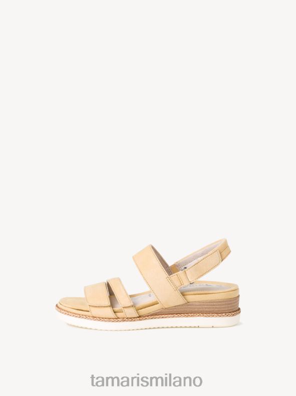 sandalo con tacco in pelle - camoscio giallo/sorbetto Tamaris 8R4D61403 donne scarpe