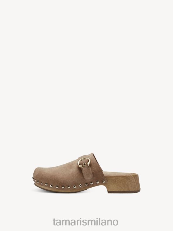 sandalo con tacco in pelle - camoscio marrone/cammello Tamaris 8R4D6517 donne scarpe