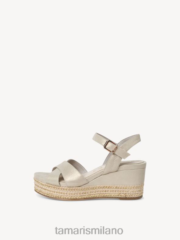 sandalo con tacco in pelle - marrone/cash.pea.sued Tamaris 8R4D6828 donne scarpe