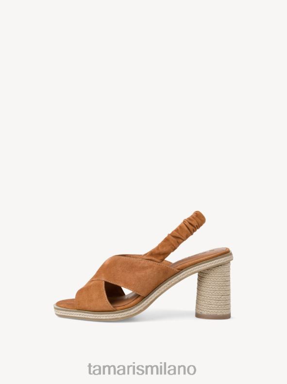 sandalo con tacco in pelle - marrone/cognac Tamaris 8R4D61595 donne scarpe