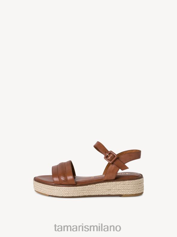 sandalo con tacco in pelle - marrone/cognac Tamaris 8R4D61760 donne scarpe