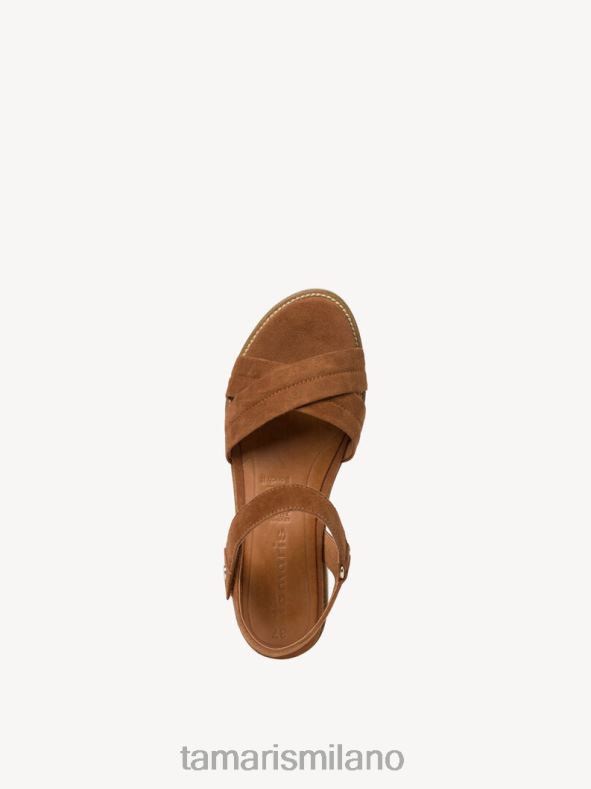 sandalo con tacco in pelle - marrone/cognac Tamaris 8R4D61870 donne scarpe