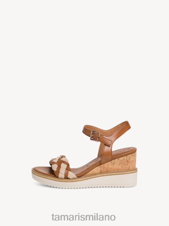 sandalo con tacco in pelle - marrone/cognac Tamaris 8R4D6881 donne scarpe