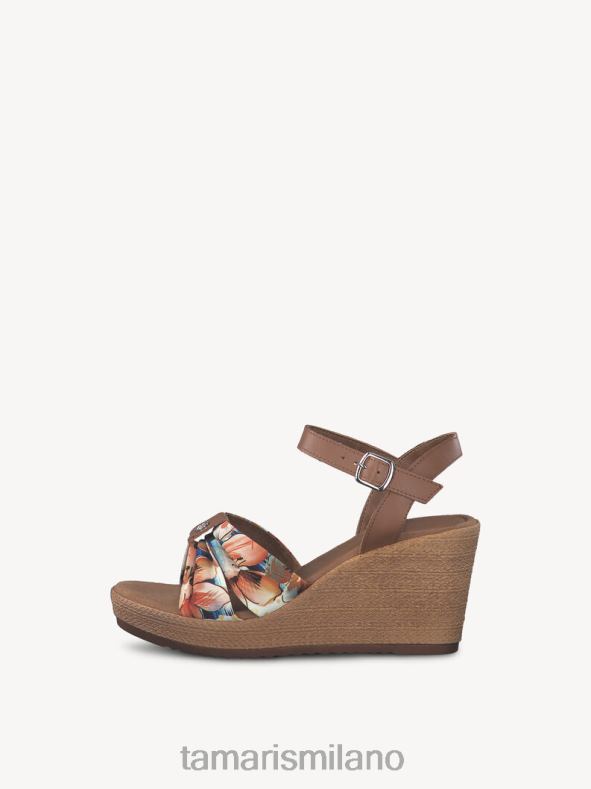 sandalo con tacco in pelle - marrone/cuoio Tamaris 8R4D6137 donne scarpe