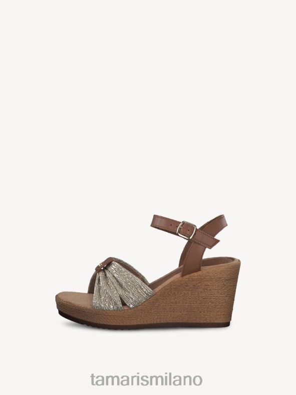 sandalo con tacco in pelle - marrone/cuoio Tamaris 8R4D6299 donne scarpe