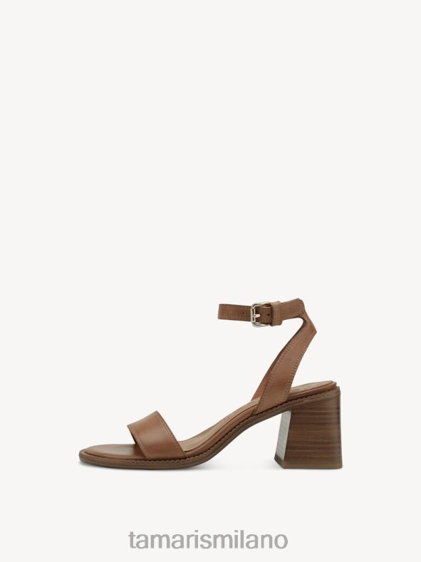 sandalo con tacco in pelle - marrone/noce Tamaris 8R4D62103 donne scarpe