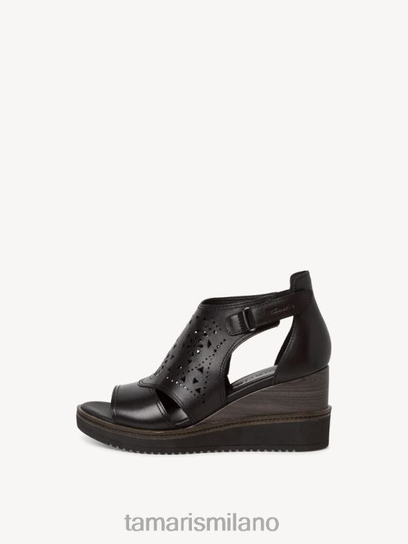 sandalo con tacco in pelle - nero Tamaris 8R4D61433 donne scarpe