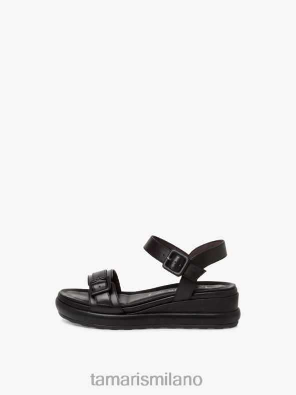 sandalo con tacco in pelle - nero Tamaris 8R4D61437 donne scarpe