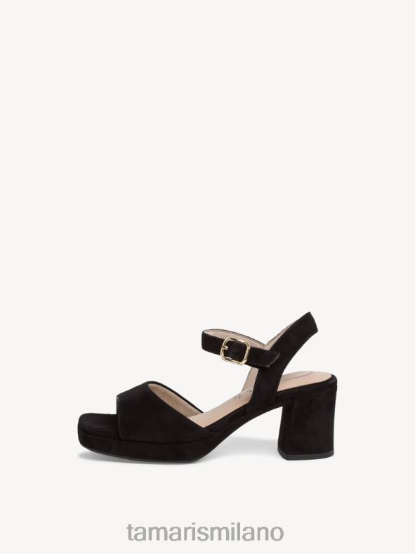 sandalo con tacco in pelle - nero Tamaris 8R4D61497 donne scarpe