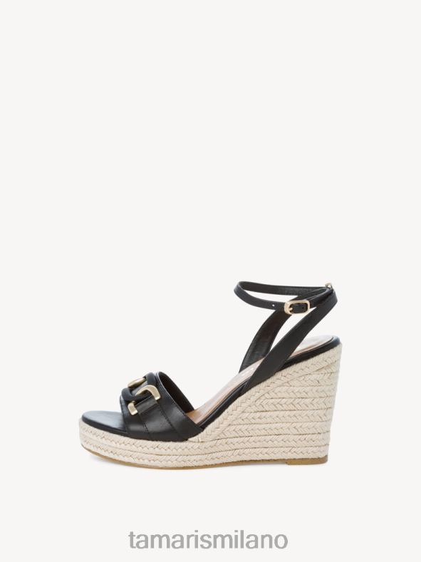 sandalo con tacco in pelle - nero Tamaris 8R4D62080 donne scarpe