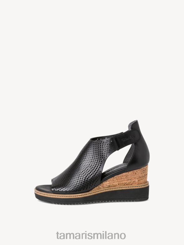 sandalo con tacco in pelle - nero Tamaris 8R4D62240 donne scarpe