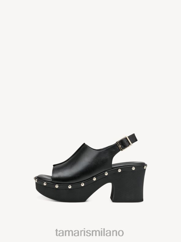 sandalo con tacco in pelle - nero Tamaris 8R4D622 donne scarpe