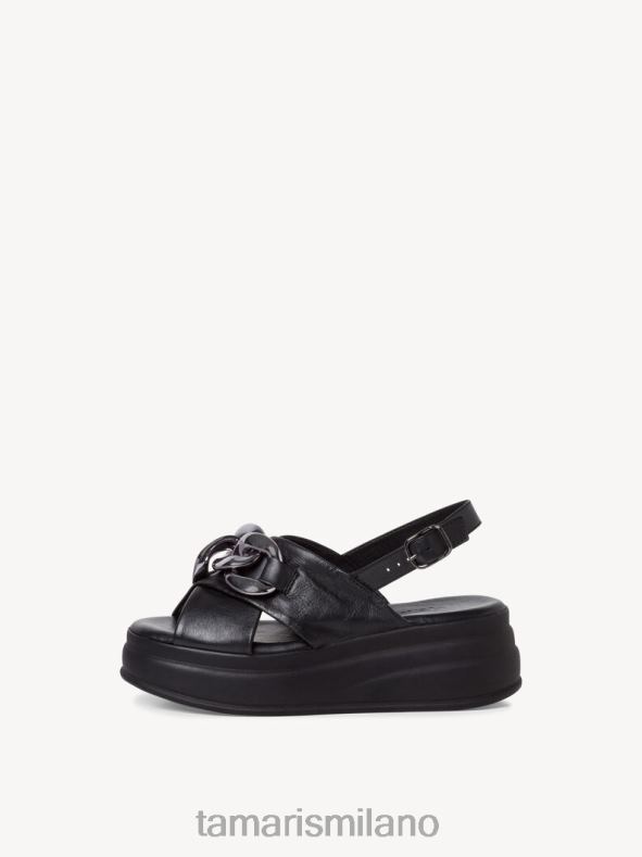 sandalo con tacco in pelle - nero Tamaris 8R4D6504 donne scarpe