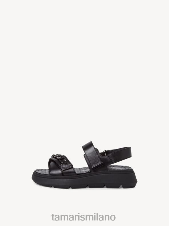 sandalo con tacco in pelle - nero Tamaris 8R4D6577 donne scarpe