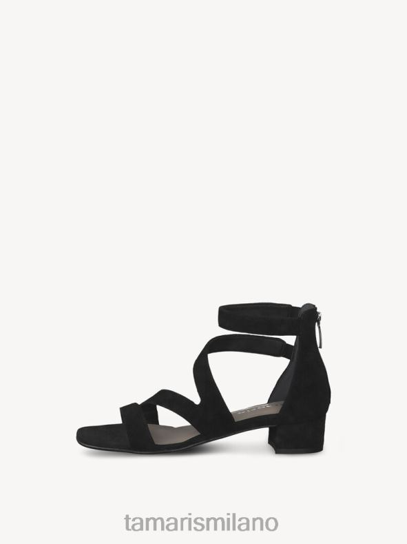sandalo con tacco in pelle - nero Tamaris 8R4D6851 donne scarpe