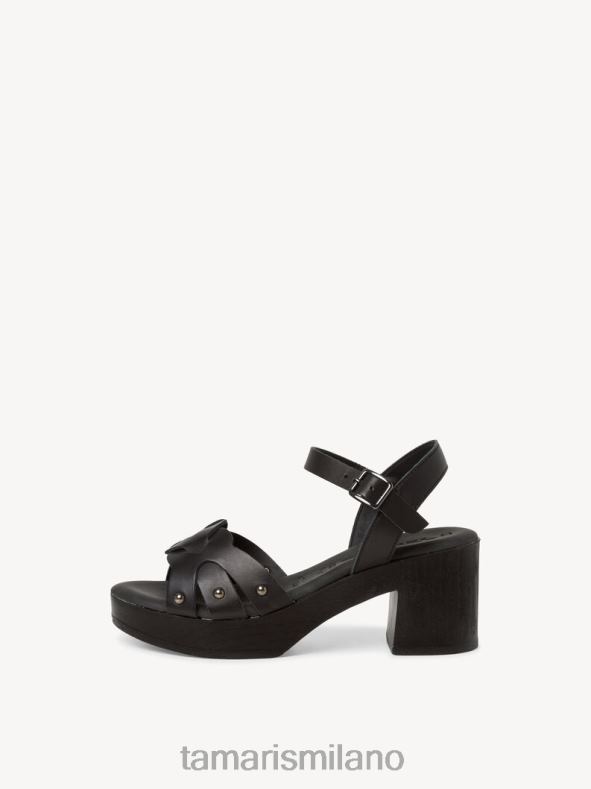 sandalo con tacco in pelle - nero Tamaris 8R4D6866 donne scarpe