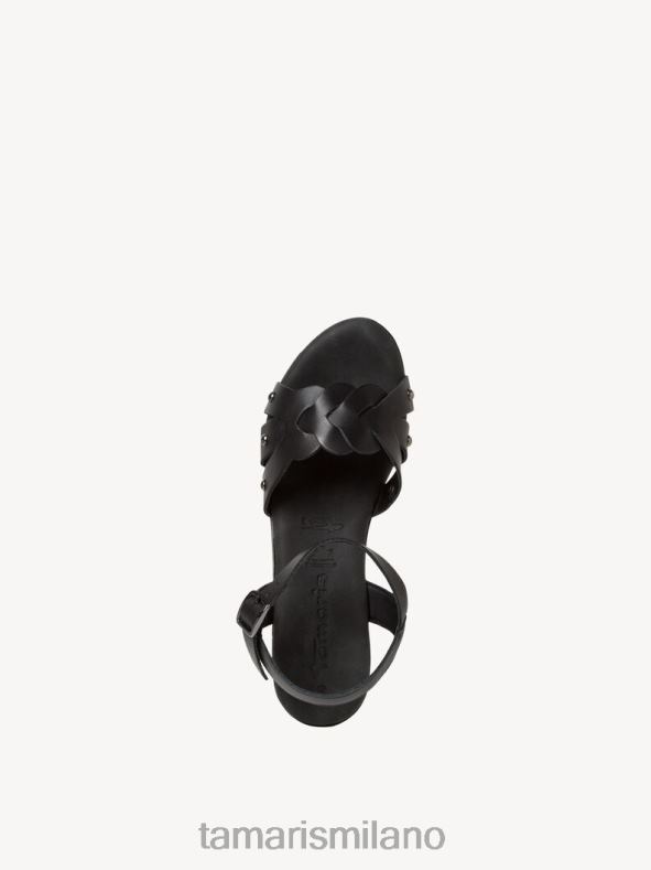 sandalo con tacco in pelle - nero Tamaris 8R4D6866 donne scarpe