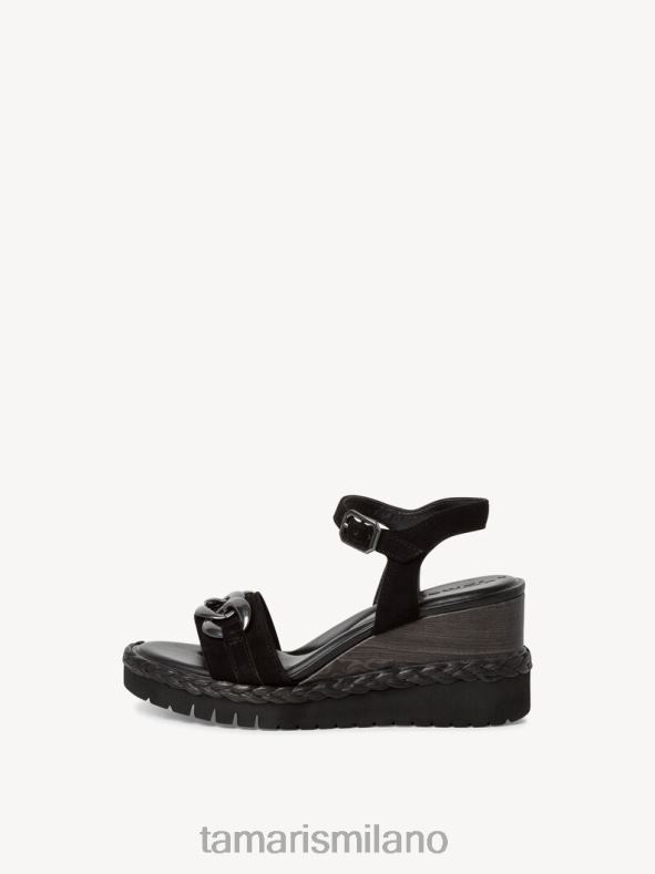 sandalo con tacco in pelle - nero Tamaris 8R4D6885 donne scarpe