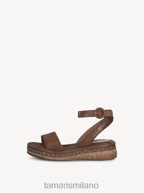 sandalo con tacco in pelle - pelle marrone/noce Tamaris 8R4D61286 donne scarpe