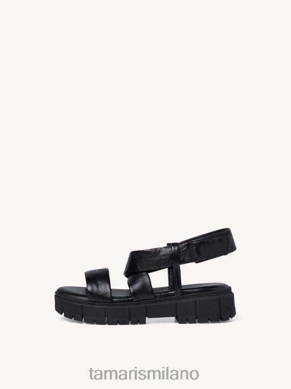 sandalo con tacco in pelle - pelle nera/nera Tamaris 8R4D61776 donne scarpe