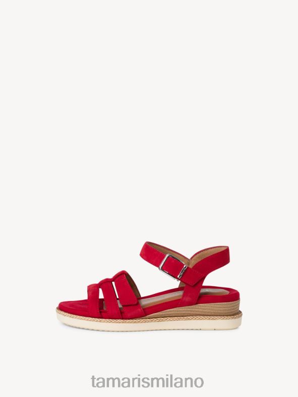 sandalo con tacco in pelle - rosso Tamaris 8R4D61290 donne scarpe