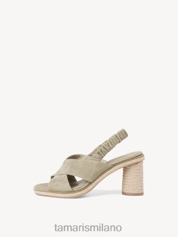 sandalo con tacco in pelle - verde/salvia Tamaris 8R4D62340 donne scarpe