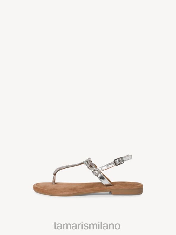 sandalo in pelle - metallizzato/argento Tamaris 8R4D61022 donne scarpe