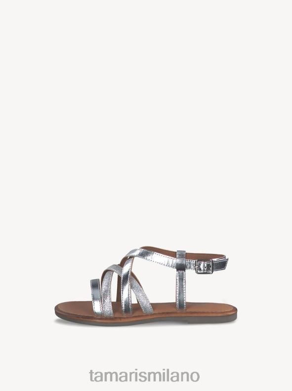 sandalo in pelle - metallizzato/argento Tamaris 8R4D6613 donne scarpe