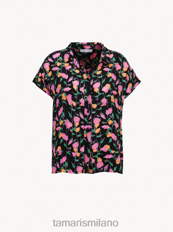 blusa - nero/black beauty multicolor flower aop Tamaris 8R4D62521 donne vestiario